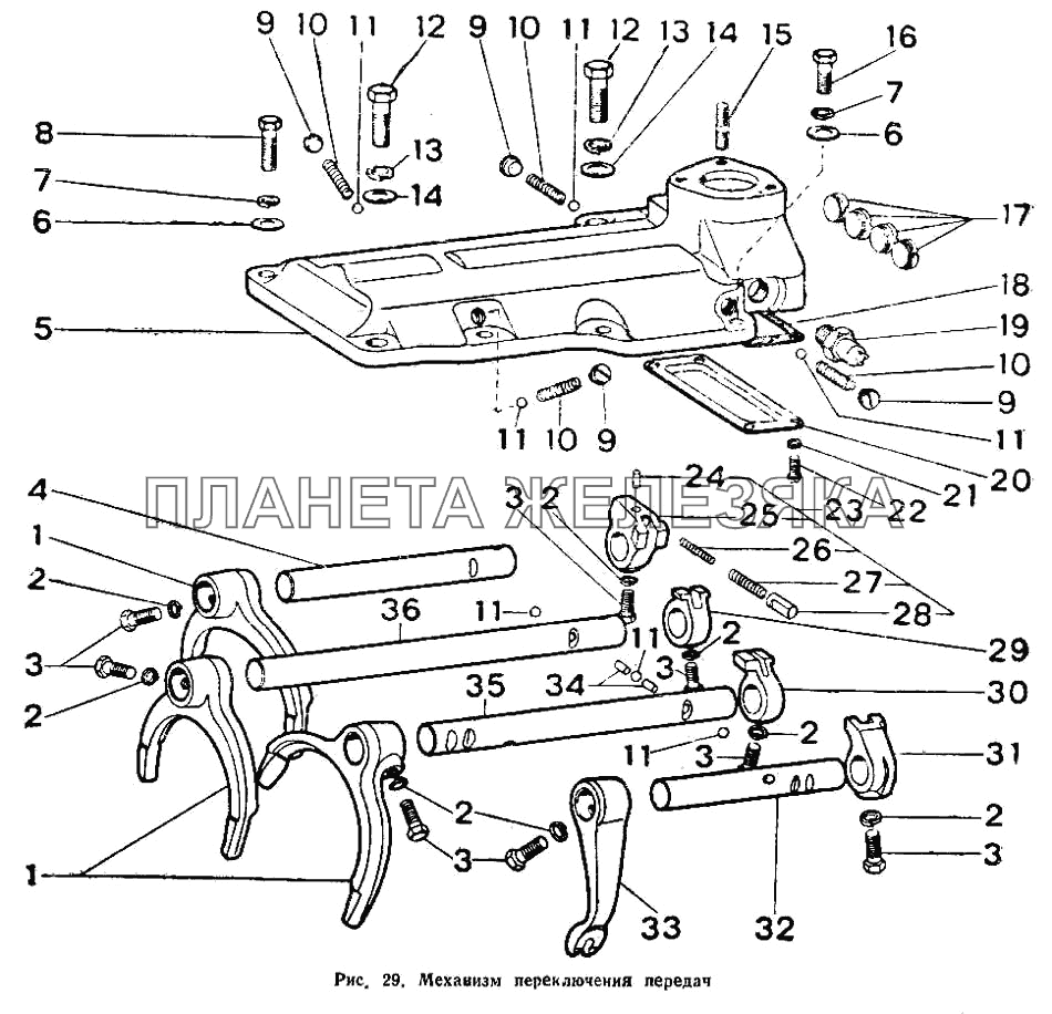 Механизм переключения передач ИЖ 2126